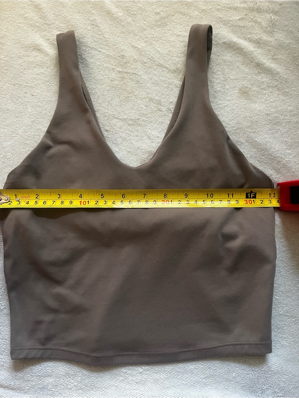 All In Motion V-Neck Ribbed Athletic Crop Tank | Women’s Small | Taupe - Picture 7 of 9